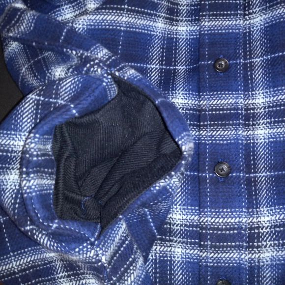 Woolrich Blanket Shirt Jacket Size L Blue Plaid Flannel Cotton Shacket Pockets - Picture 8 of 16